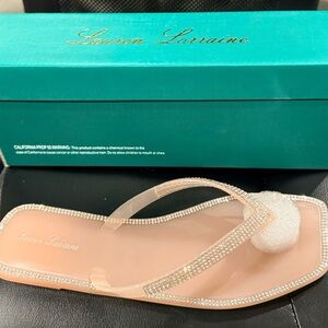 Lauren Lorraine Sparkling Rhinestone Sandals - Blush